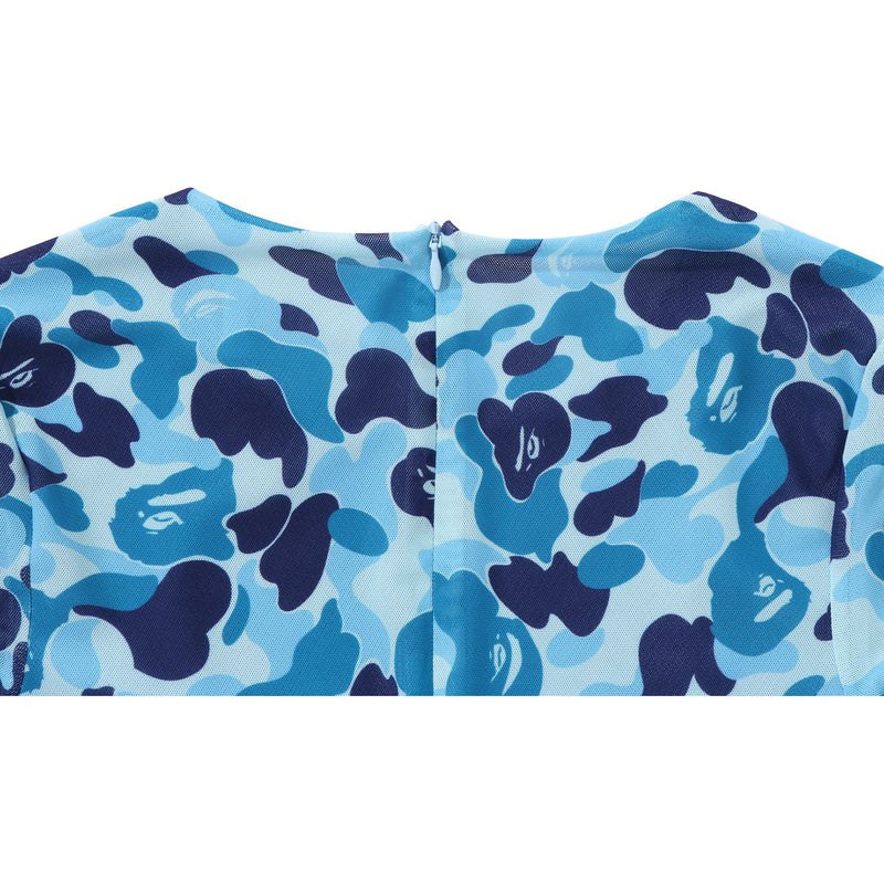 Women Bape Abc Camo Mesh Gathered Onepiece Dress Blue USA | NF7490740