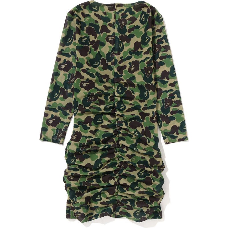 Women Bape Abc Camo Mesh Gathered Onepiece Dress Green USA | UO5386836