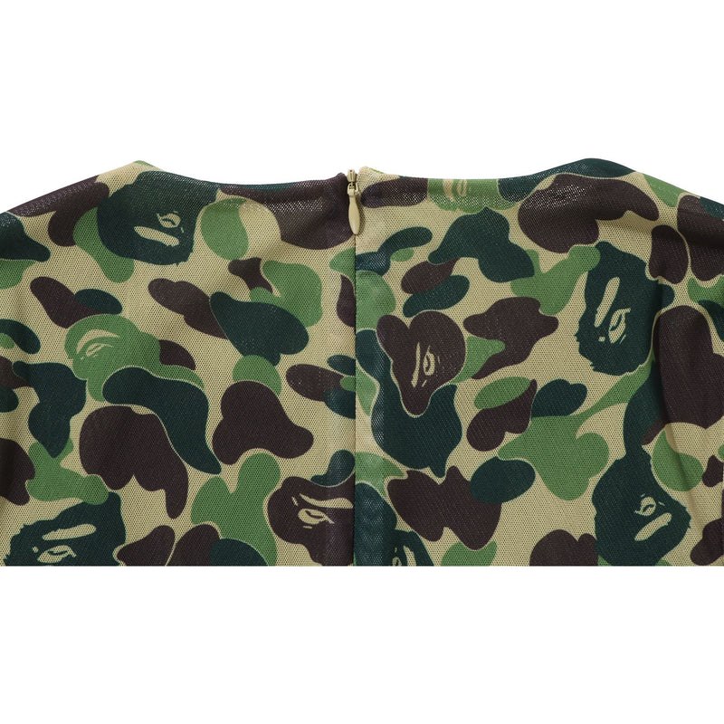 Women Bape Abc Camo Mesh Gathered Onepiece Dress Green USA | UO5386836