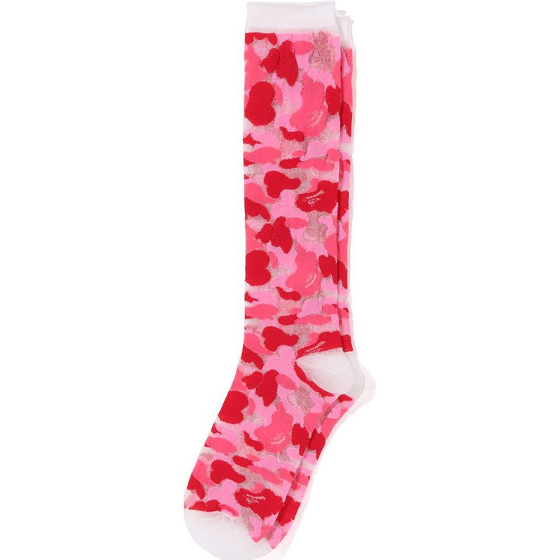 Women Bape Abc Camo Sheer Socks Socks Pink USA | KC9238728