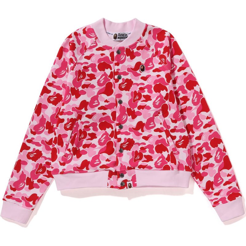 Women Bape Abc Camo Sweat Varsity Jacket Jackets Pink USA | PU9218728