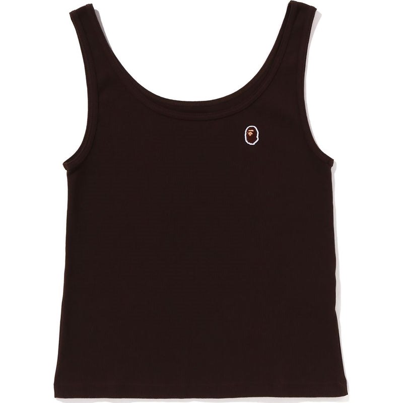 Women Bape Ape Head One Point Rib Tank Top T Shirts Brown USA | TO6751371