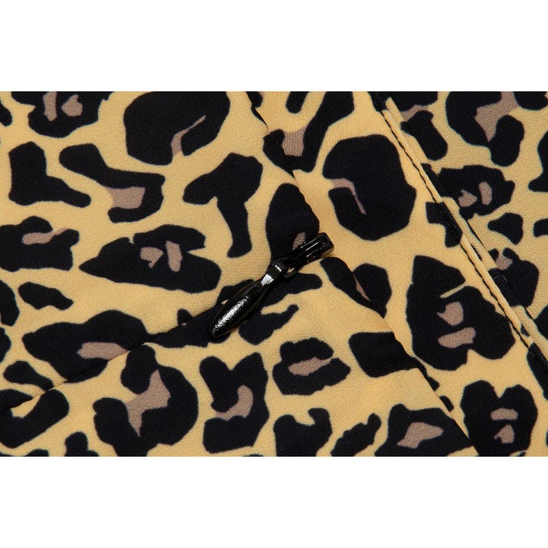 Women Bape Apee Leopard Mini Skirt Dress Beige USA | DS3421041