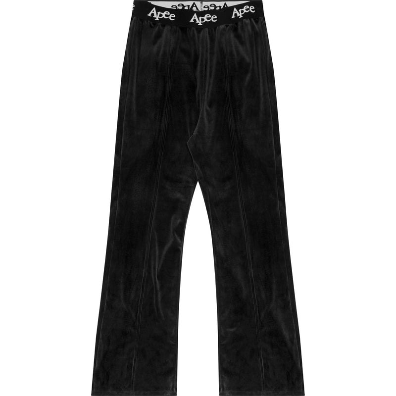 Women Bape Apee Logo Waistband Velor Joggers Pants Black USA | ZO6613963