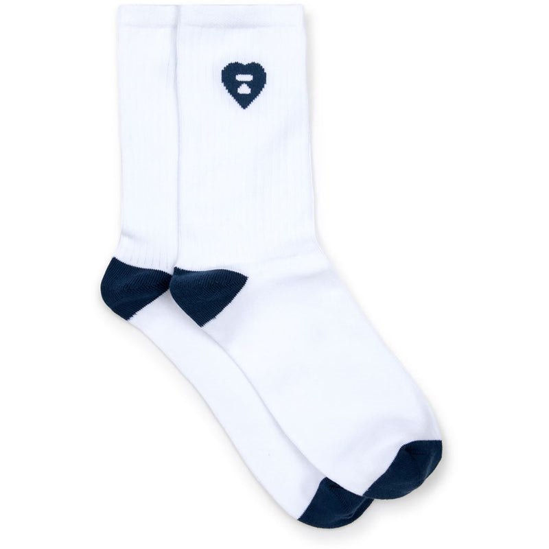 Women Bape Apee Ribbed Intarsia Logo Socks Socks White USA | NV7602762