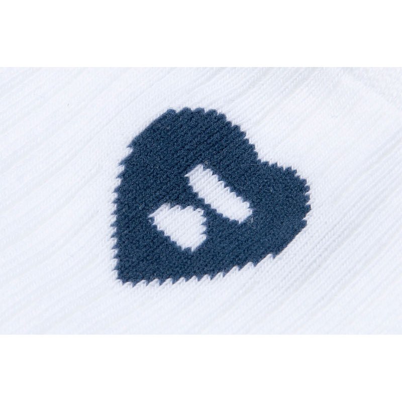 Women Bape Apee Ribbed Intarsia Logo Socks Socks White USA | NV7602762