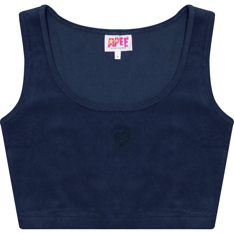 Women Bape Apee Towelling Crop Tank Top T Shirts Pink USA | KA4767477