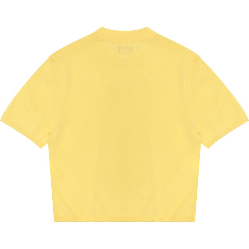 Women Bape Apee Turtleneck Short Sleeves Knit Top Knitwear Yellow USA | CT7333433