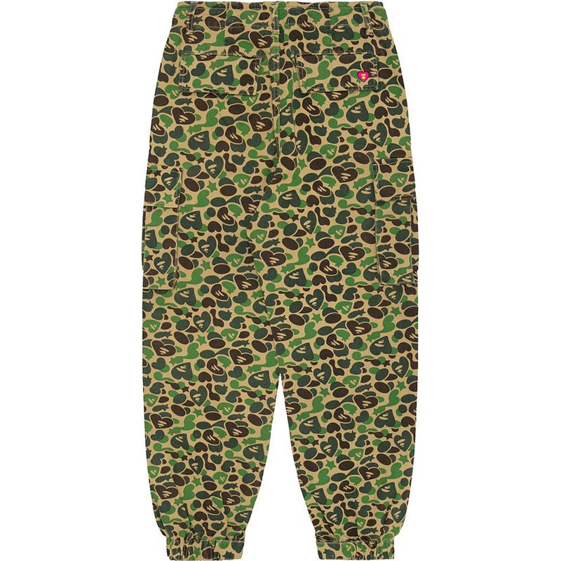 Women Bape Apee Wide Leg Pattern Cago Pants Pants Green USA | ER5797977