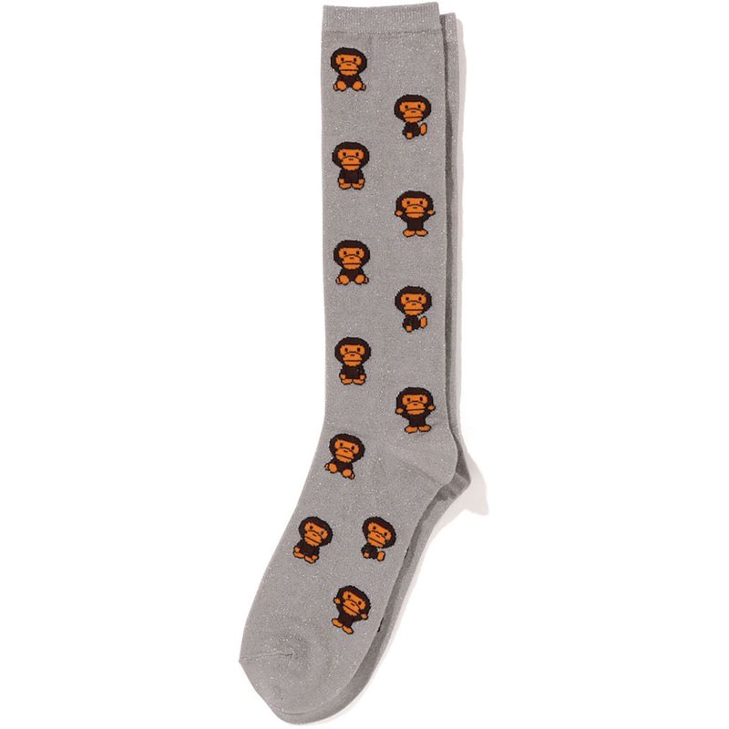 Women Bape Baby Milo Glitter Socks Socks Gray USA | UW7923993