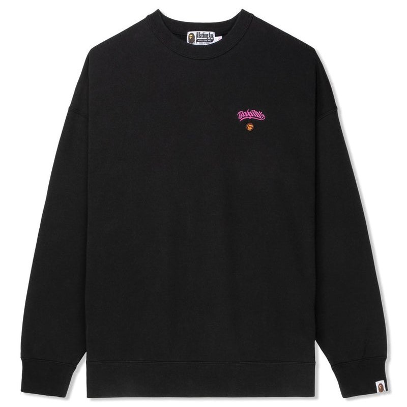 Women Bape Baby Milo Oversized Crewneck Sweatshirts Black USA | VW4988298