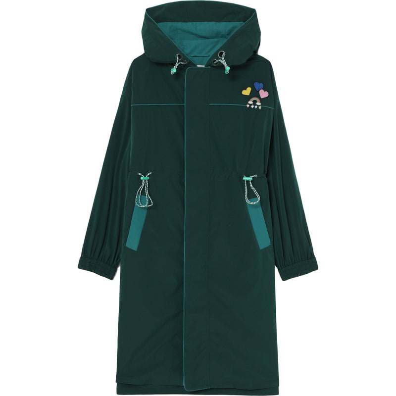 Women Bape Bapy Badges Anorak Coat Jackets Dark Green USA | JP5042702