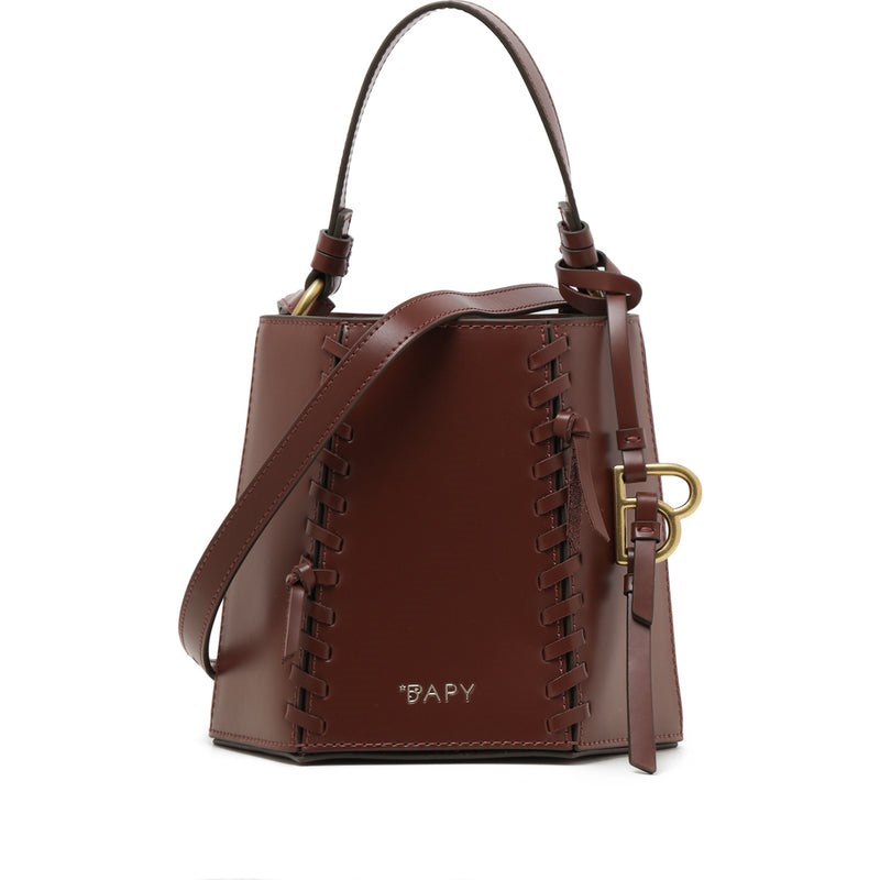 Women Bape Bapy Braided Details Bucket Bag Bags Dark Brown USA | PF2470740