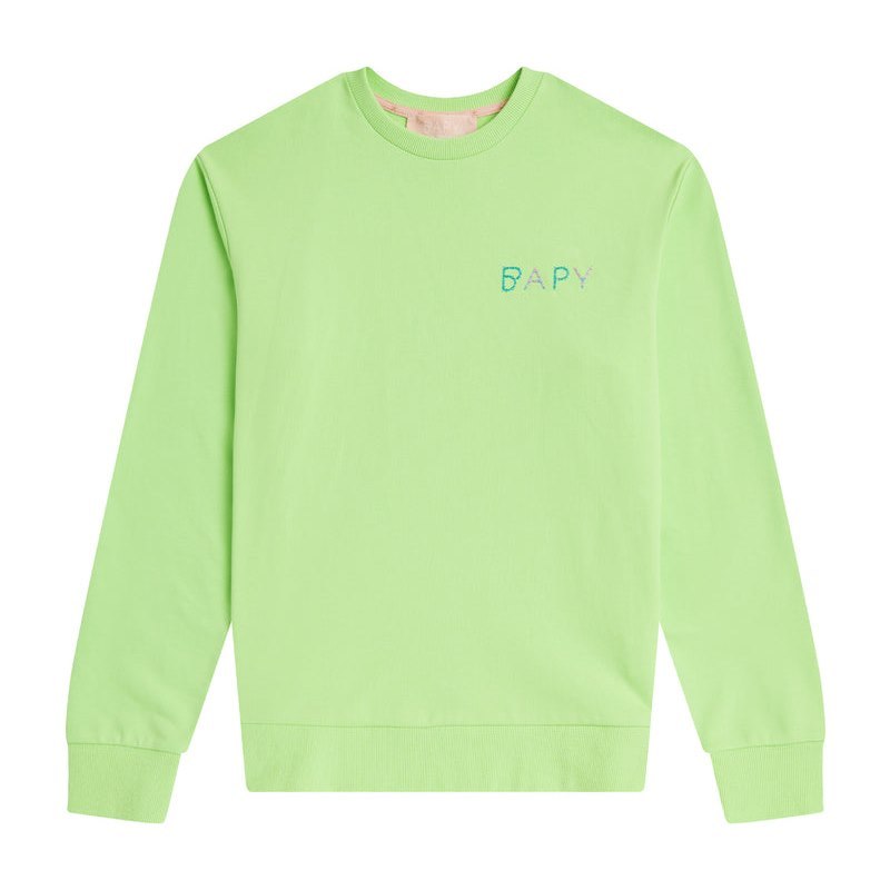 Women Bape Bapy Chain Stitch Logo Sweatshirt Sweatshirts Green USA | EF7303133