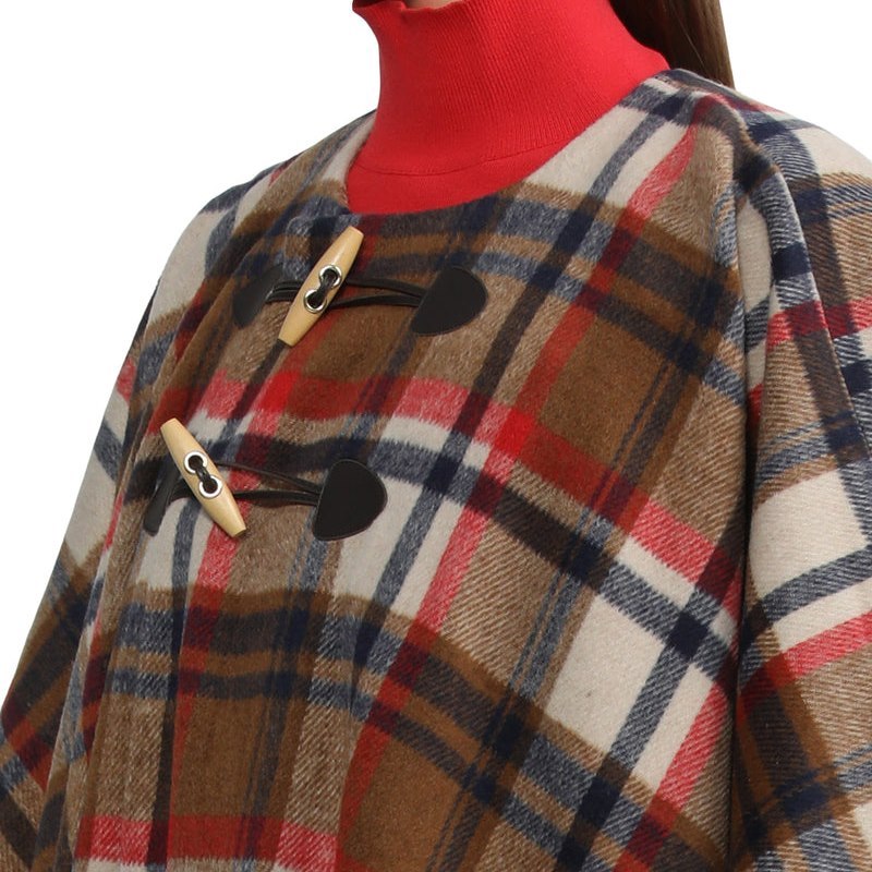 Women Bape Bapy Check Cape Jackets Beige USA | NE2004204