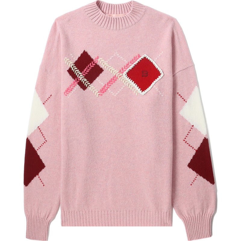 Women Bape Bapy Check Sweater Knitwear Light Pink USA | UH0939199