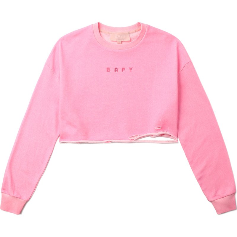 Women Bape Bapy Cropped Sweatshirt Sweatshirts Light Pink USA | IK4776376