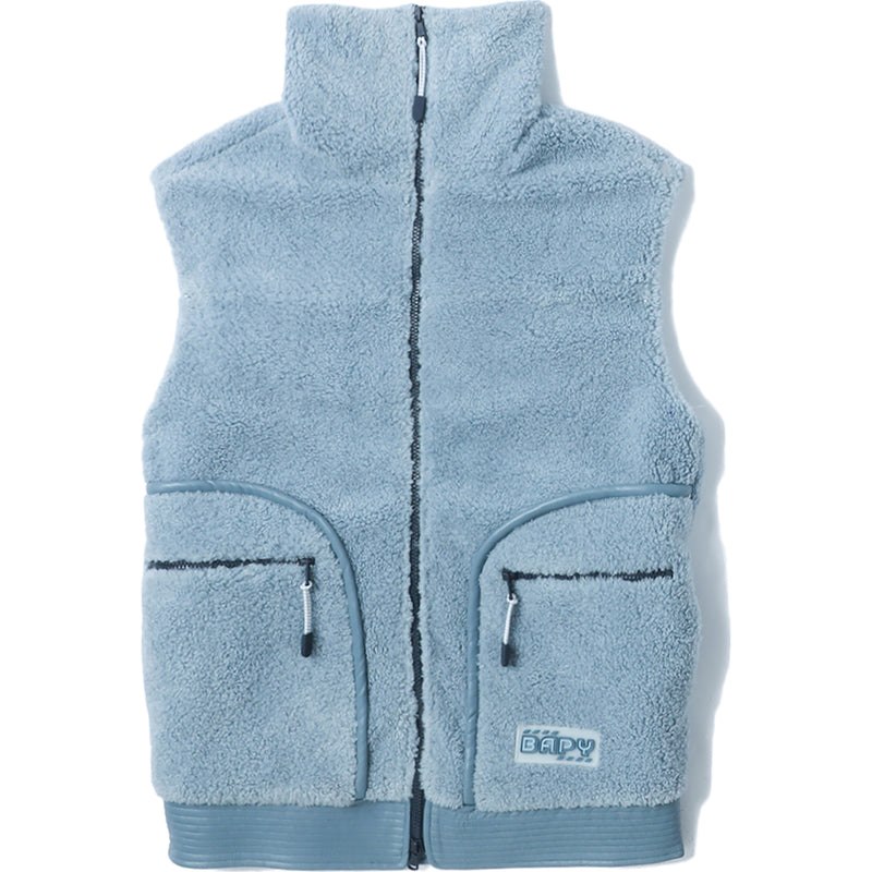 Women Bape Bapy Fleece Vest Jackets Light Blue USA | TJ3787977