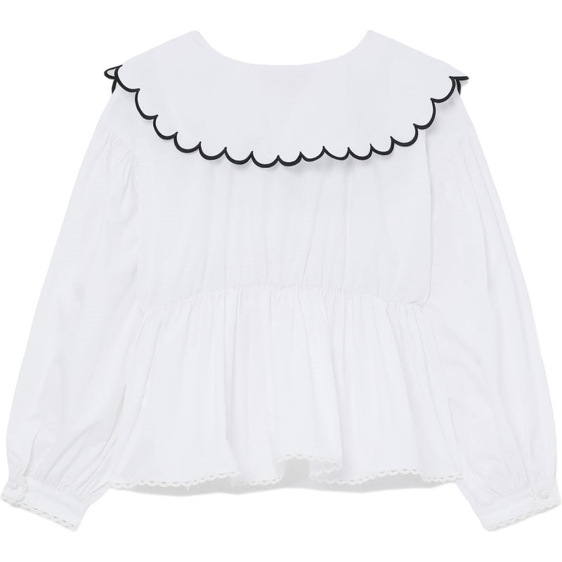 Women Bape Bapy Lace Collar Top T Shirts White USA | MT7792372