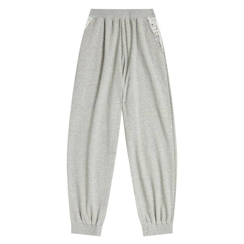 Women Bape Bapy Lace-patched Sweatpants Pants Grey USA | UC1678268