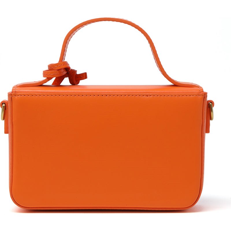 Women Bape Bapy Leather Box Crossbody Bag Bags Orange USA | SA2088508