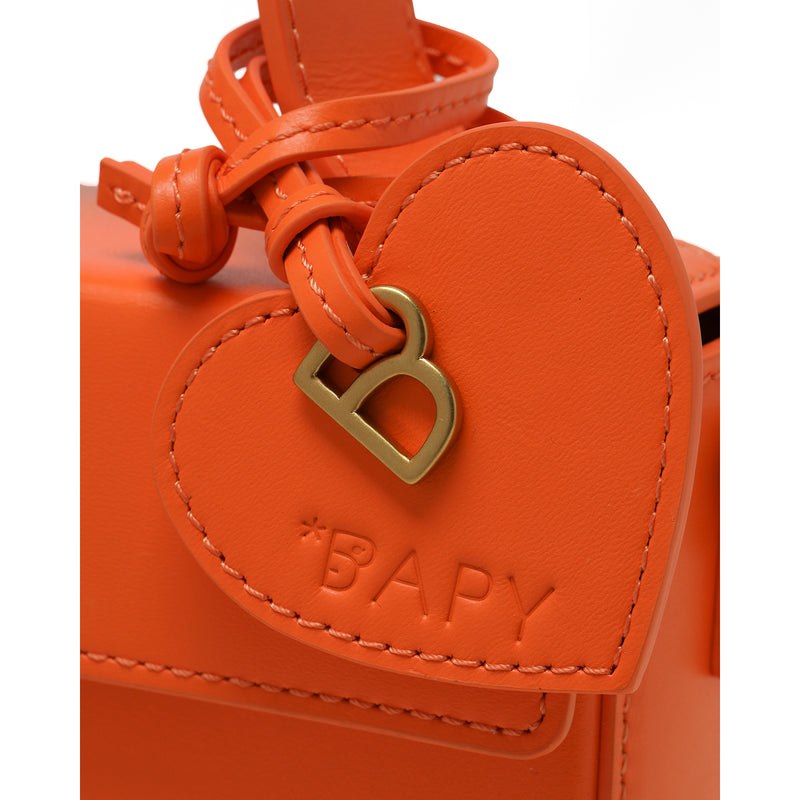 Women Bape Bapy Leather Box Crossbody Bag Bags Orange USA | SA2088508