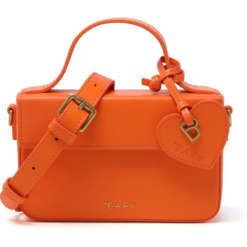 Women Bape Bapy Leather Box Crossbody Bag Bags Orange USA | SA2088508