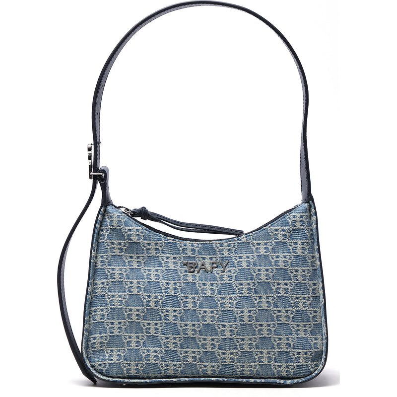 Women Bape Bapy Monogram Denim Bag Bags Blue X Beige USA | CR0287127