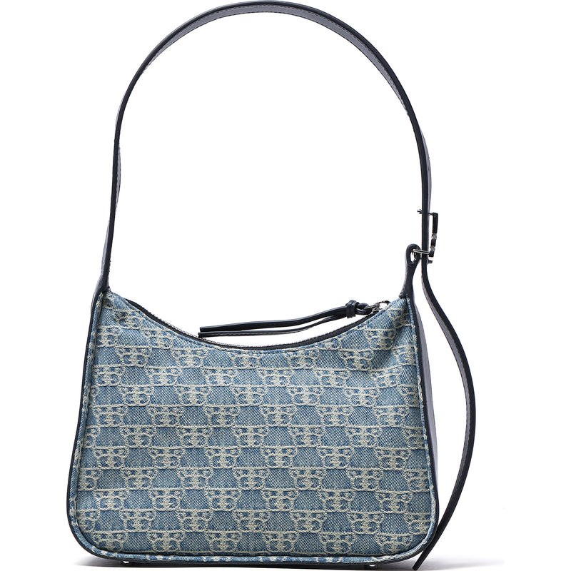 Women Bape Bapy Monogram Denim Bag Bags Blue X Beige USA | CR0287127