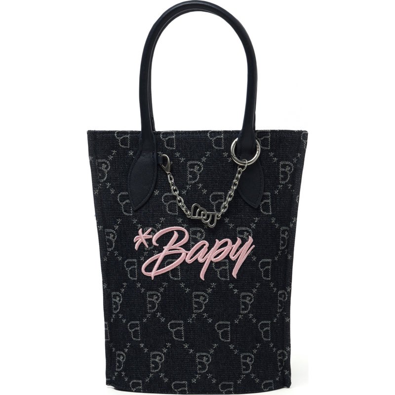 Women Bape Bapy Monogram Jacquard Shoulder Bag Bags Navy USA | YH2399139