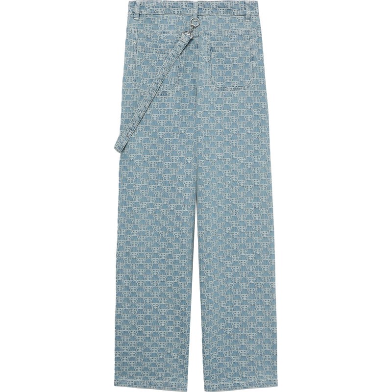 Women Bape Bapy Monogram Jeans Pants Blue White USA | CY3101311