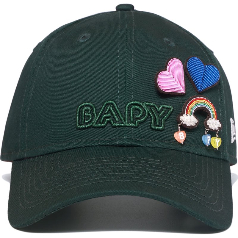 Women Bape Bapy New Era Badges Cap Caps Dark Green USA | BX5219429