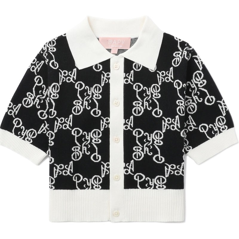 Women Bape Bapy Polo Knit Cardigan Knitwear Black USA | XF2359139