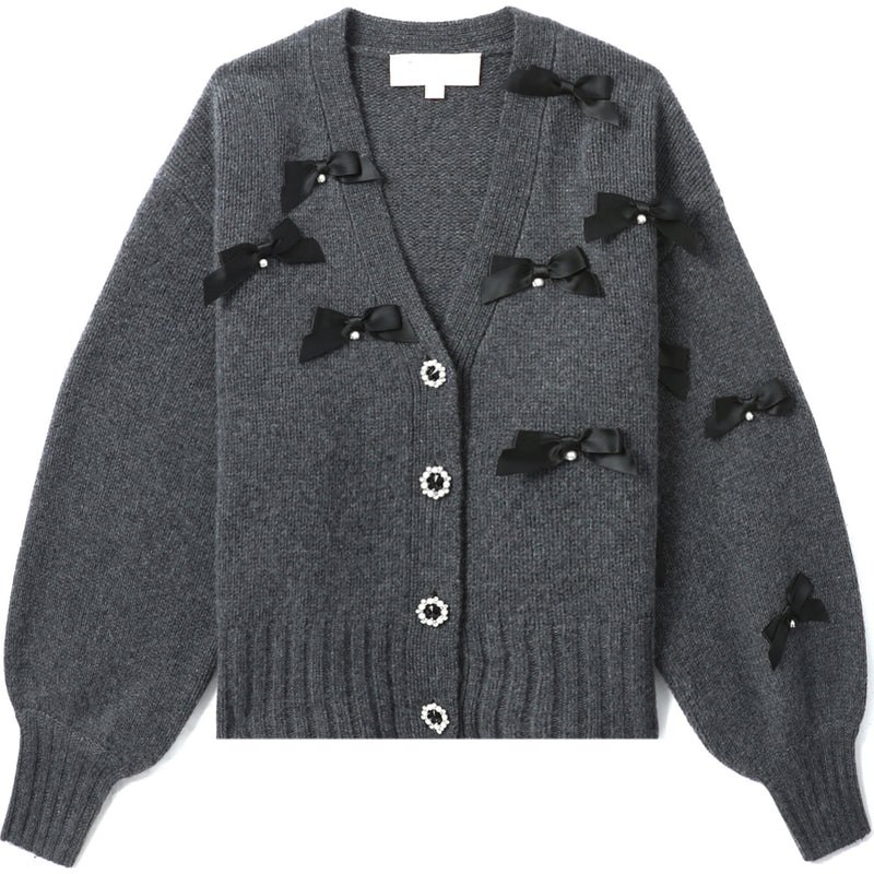 Women Bape Bapy Ribbon Cardigan Knitwear Grey USA | AL0639969