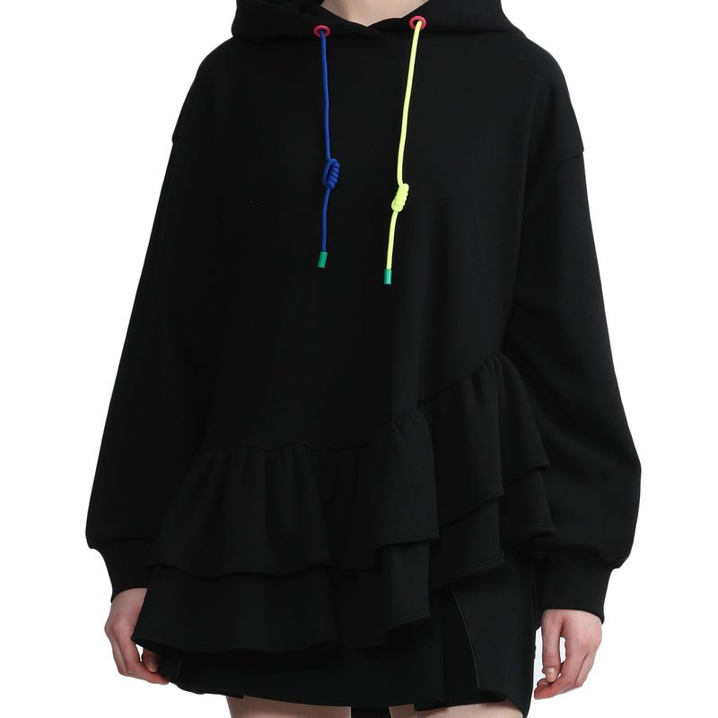 Women Bape Bapy Ruffle Sweatshirt Sweatshirts Black USA | MN4404544