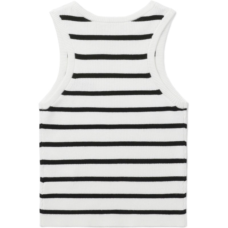 Women Bape Bapy Striped Vest T Shirts White USA | EC4244824