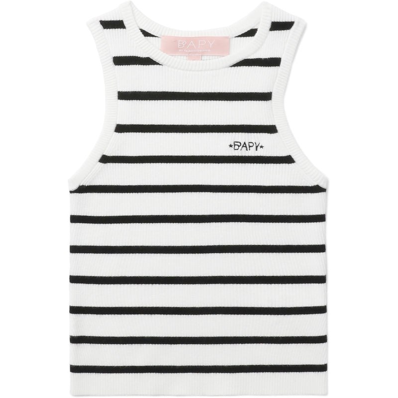 Women Bape Bapy Striped Vest T Shirts White USA | EC4244824