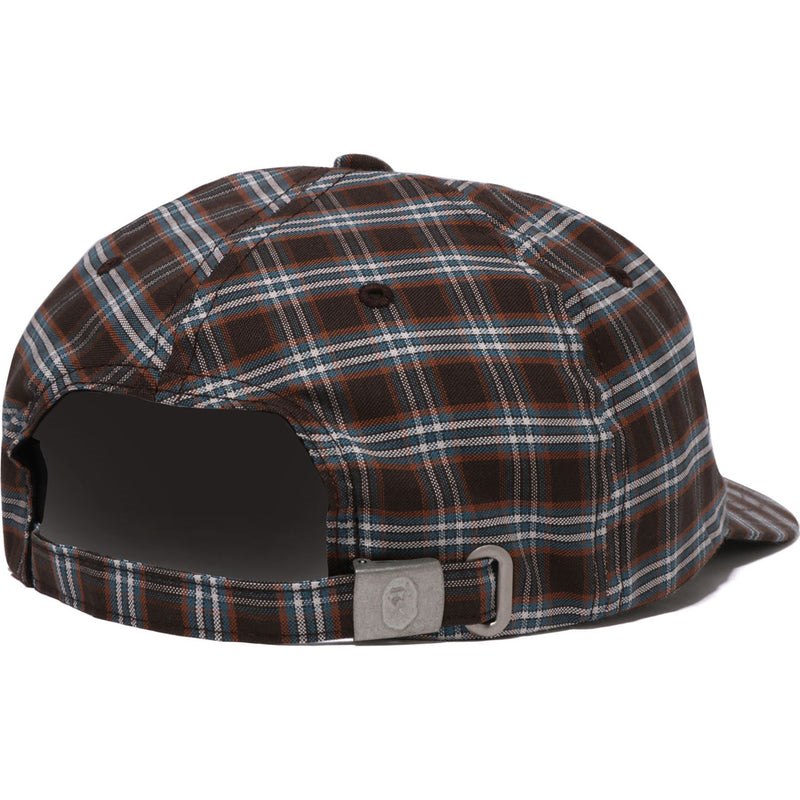 Women Bape Check Applique Panel Cap Caps Brown USA | MC4875585