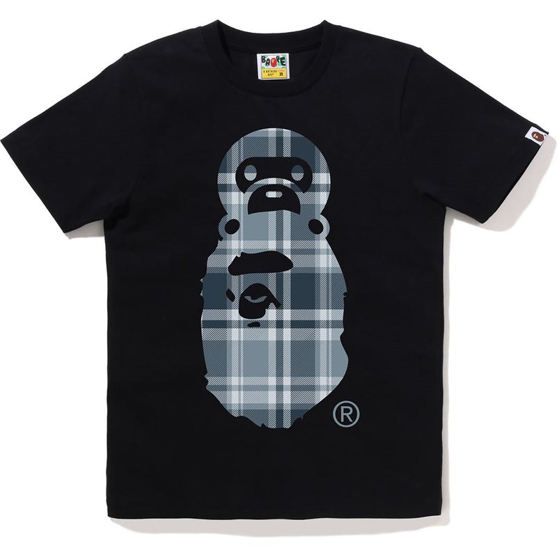 Women Bape Check Milo On Ape Head Tee T Shirts Black USA | HO2881481