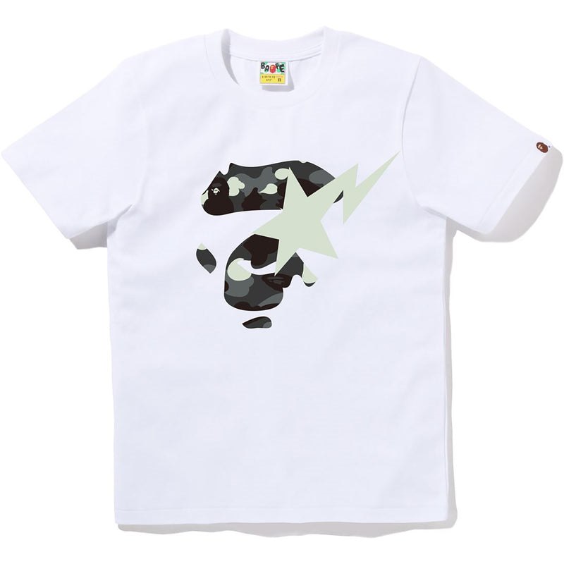 Women Bape City Camo Ape Face Sta Tee T Shirts White USA | DE9299629