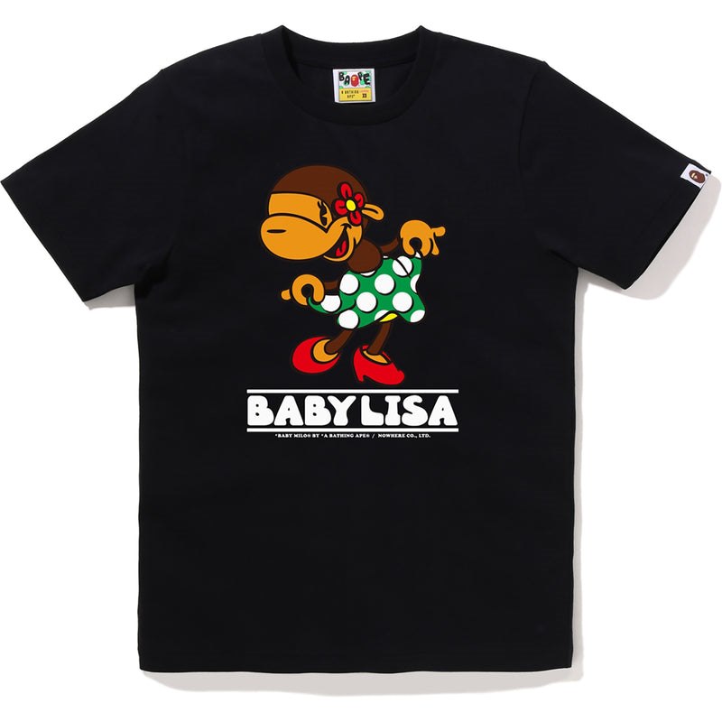 Women Bape Classic Baby Lisa Tee T Shirts Black USA | EJ2566856