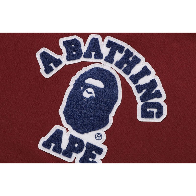 Women Bape College Patched Oversized Full Zip Hoodie Hoodie Burgundy USA | JJ2280720