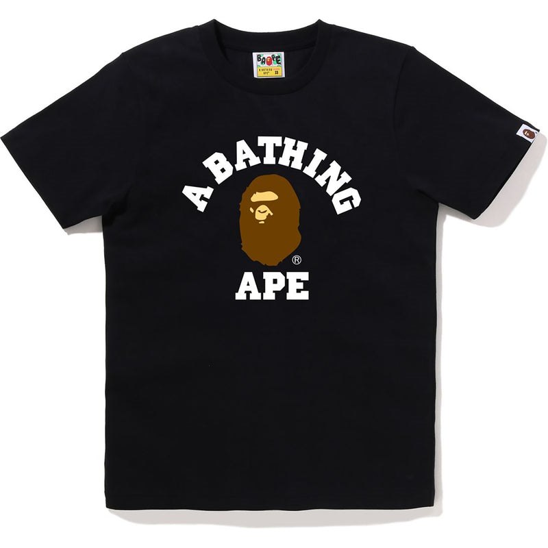 Women Bape College Tee T Shirts Black USA | HX3586656