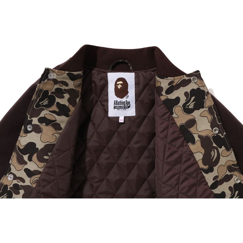 Women Bape Cookie Camo 2 Varsity Jacket Jackets Brown USA | GP4128518