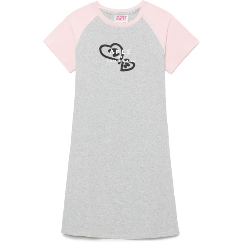 Women Bape Graphic Raglan Minidress Dress Grey USA | DC1916296