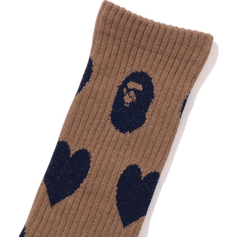 Women Bape I Love Monogram Socks Socks Brown USA | TN7915395