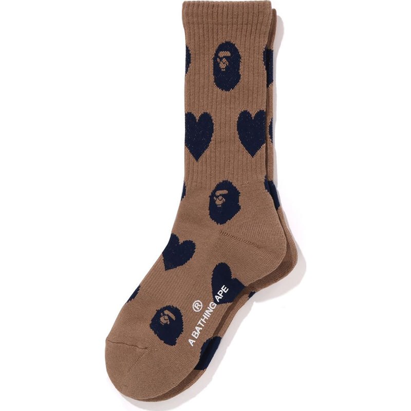 Women Bape I Love Monogram Socks Socks Brown USA | TN7915395