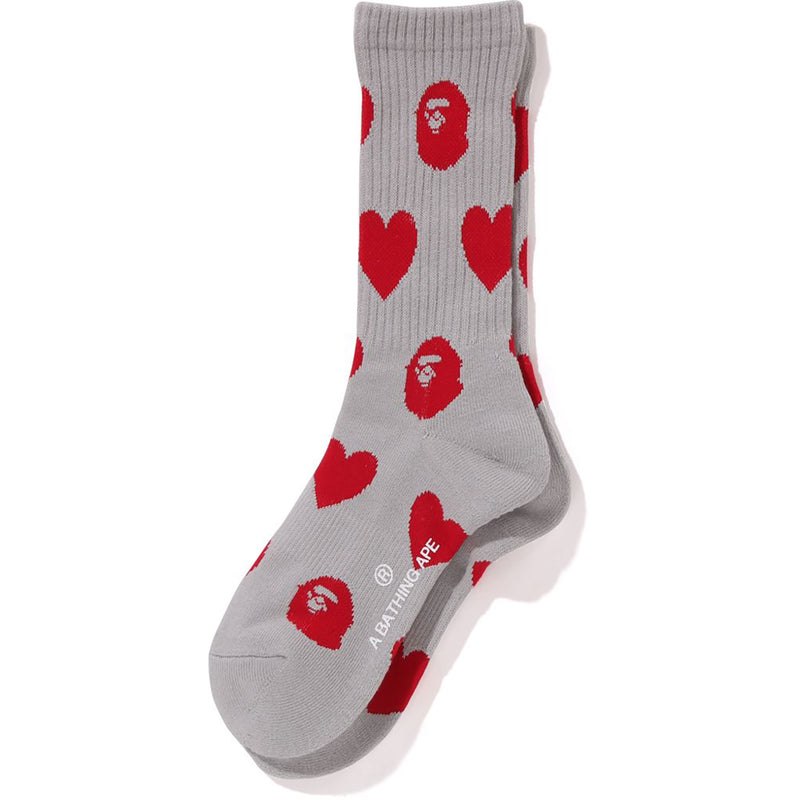 Women Bape I Love Monogram Socks Socks Gray USA | UP6282722