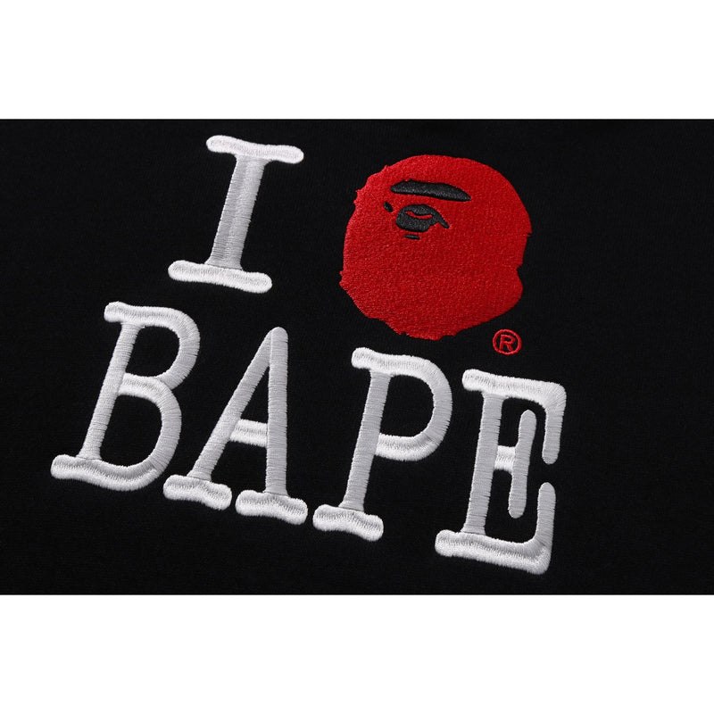 Women Bape I Love Pullover Hoodie Hoodie Black USA | DY7327137