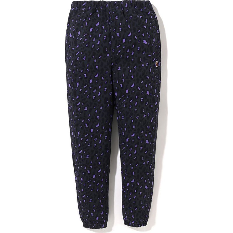 Women Bape Leopard Oversized Sweat Pants Pants Black USA | CN9181511